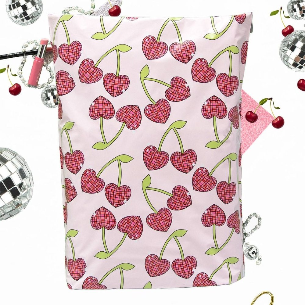 Disco Cherry Expandable Bottom Gusseted Poly Mailers 14.5x19x4 Pack of 10